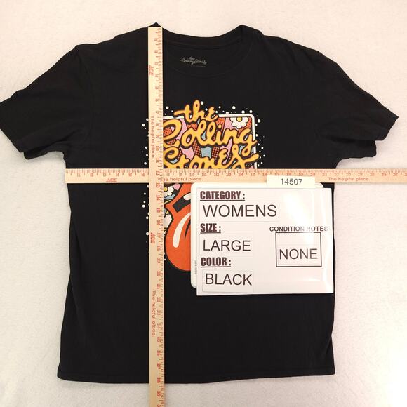 Rolling Stones Band Graphic Short Sleeve T Shirt Womens Size Large L Black - Picture 5 of 9